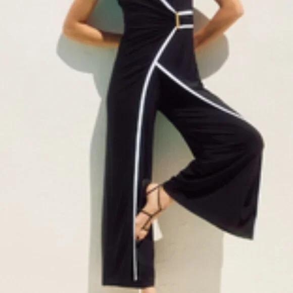 Joseph Ribkoff Women's Silky Knit Culotte Jumpsuit! Compliments galore - Picture 3 of 5